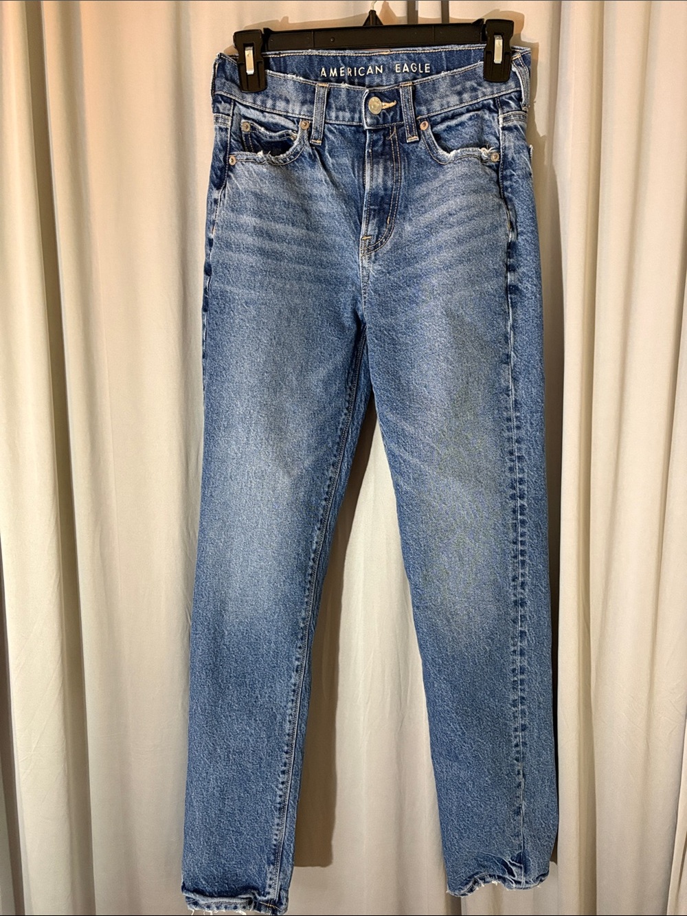 American Eagle Outfitters Light Blue Super High-Rise Straight Jeans
